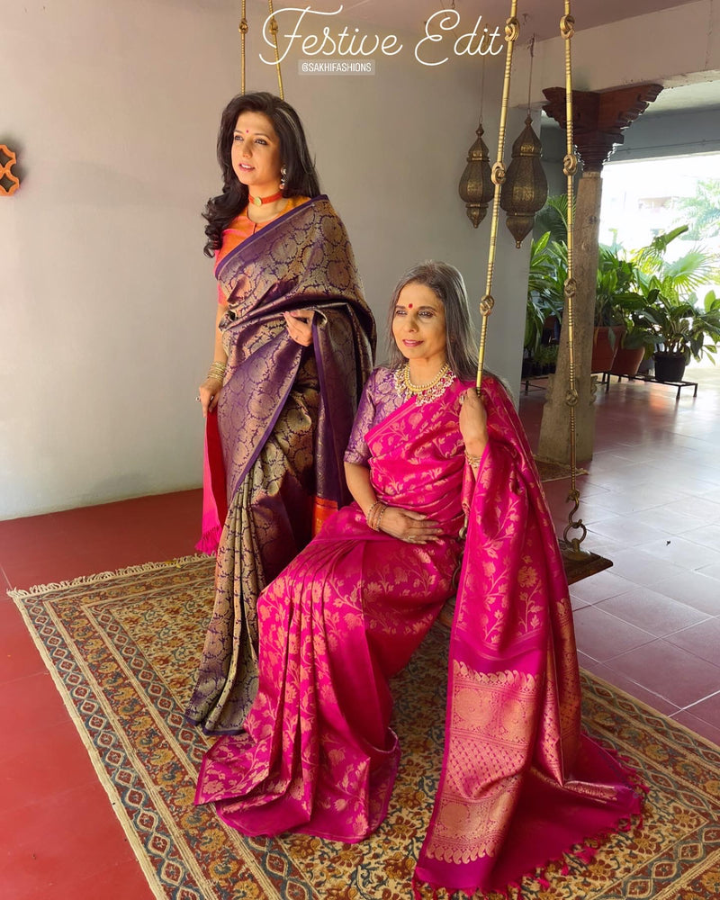 EE-V12722 Rani Pink Kanchi