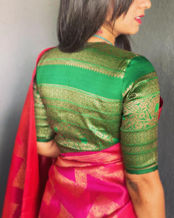Green banarsi Blouse Fabric | Sakhi Fashions – sakhifashions