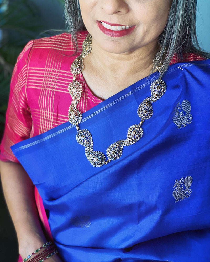 EE-V01150 Royal Blue Kanchi Saree