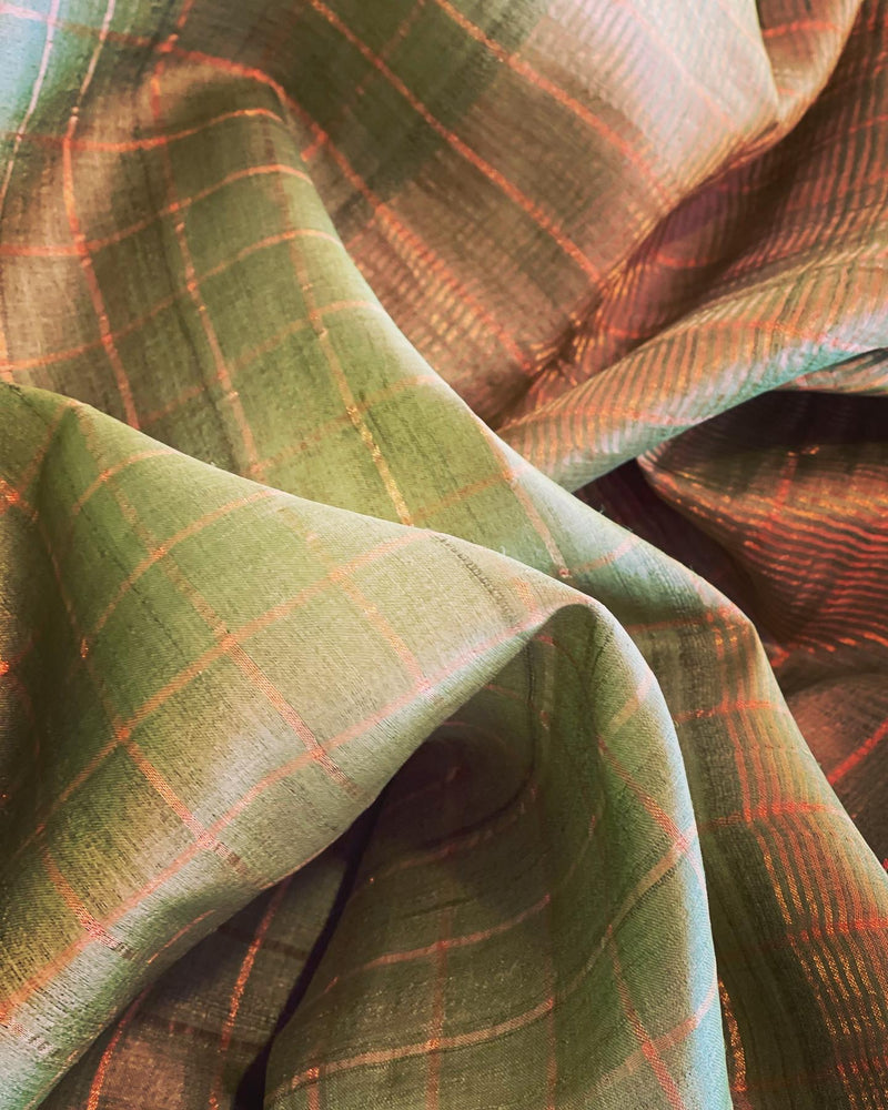 EE-V10819 Green Tussar Sari