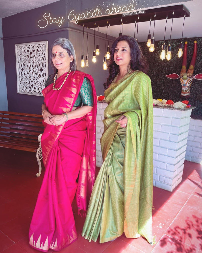 EE-V10819 Green Tussar Sari