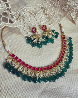 AJ-V17052 Red Green necklace set