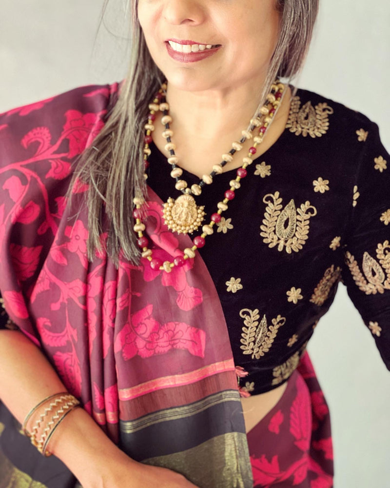 EE-S53727 Kalamkari Kanchi Saree