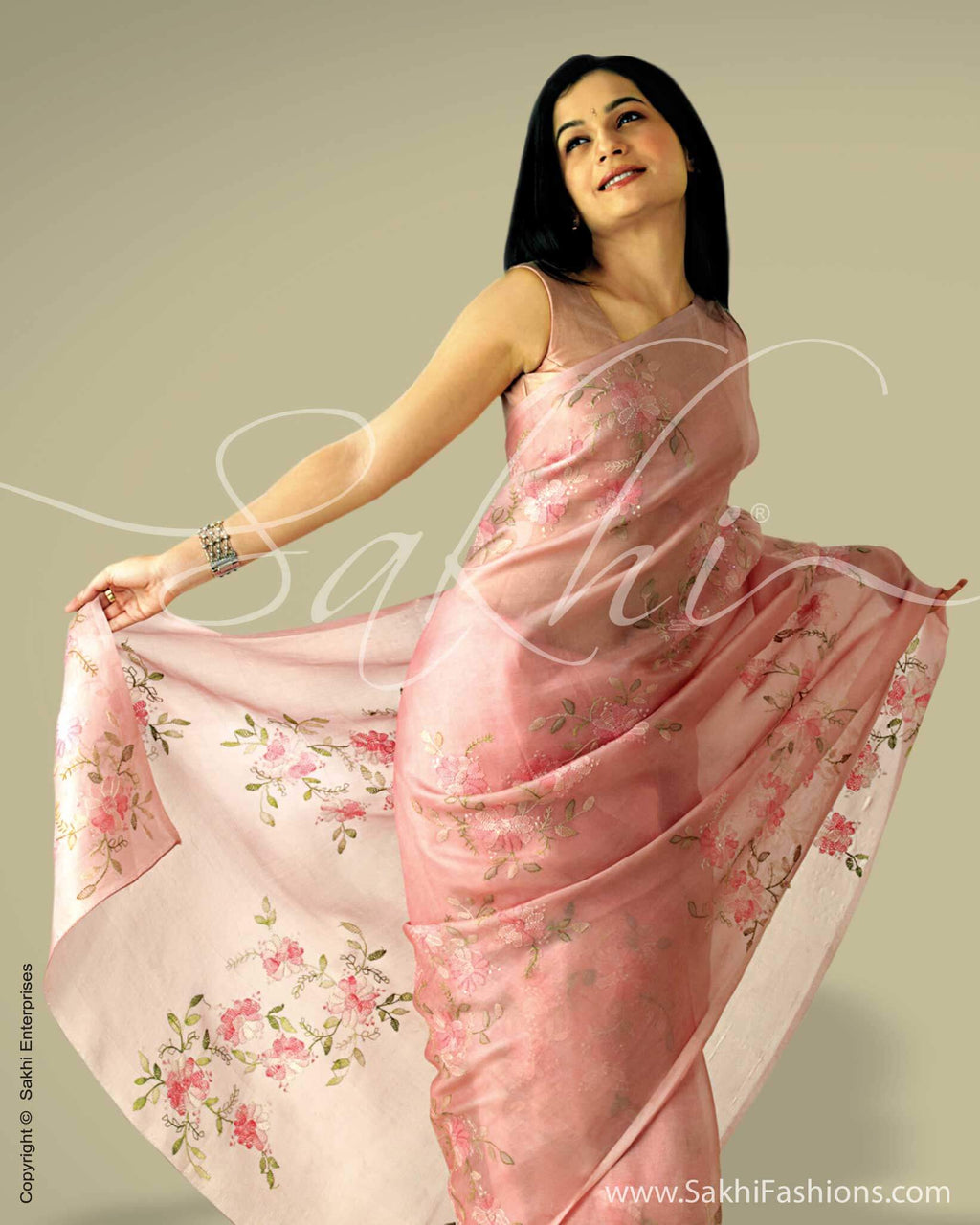 Pink Color Pure Silk Organza Saree - Byhand Kochi