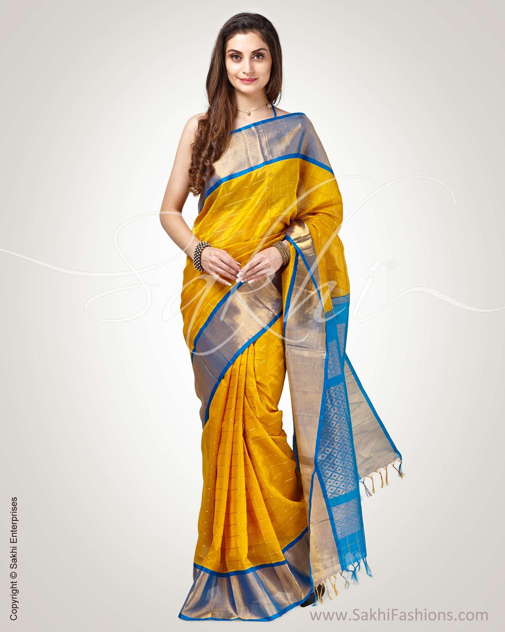 Buy Peacock Blue Uppada Silk Saree T480724